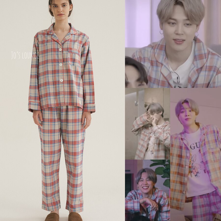 [Jos lounge] 防弾少年団 BTS ジミン着用 JIMIN Coral Plaid Pajama 