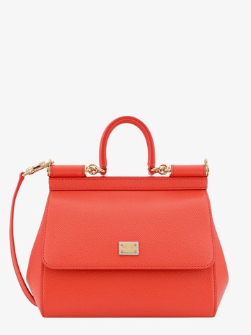 Leather handbag with metal logo - DOLCE & GABBANA - gender_Woman