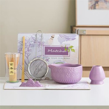 跨境陶瓷抹茶碗套裝百本立日式茶筅立打抹茶攪拌器點茶茶具禮盒裝