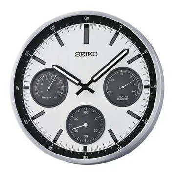 seiko SK037 精工鐘 (QXA823S) 滑動式秒針靜音三眼計時掛鐘 /33*4.9cm｜樂天全館特惠中★指定刷卡回饋10%