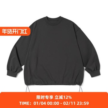 PRIMEE Balloon L/S T-Shirt 下擺抽繩廓形長袖圓領T恤