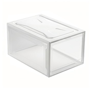 翻蓋磁吸鞋盒 透明可疊加  白色  1個