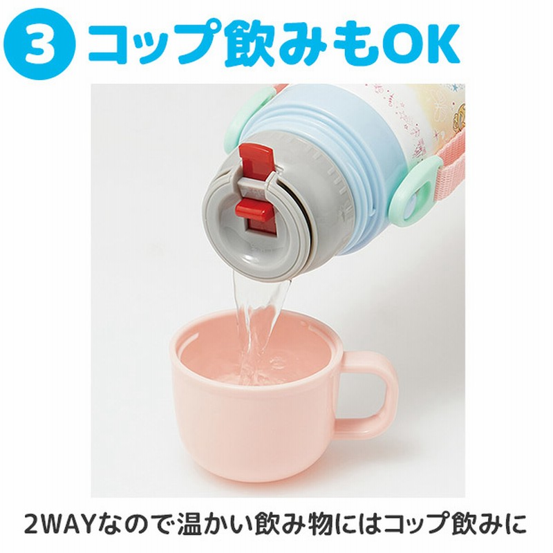 スケーター(Skater) 子供用水筒 2WAY 直飲み コップ式 リトル ベア