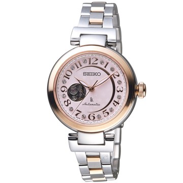 SEIKO 精工錶 LUKIA 系列 時光軌跡機械錶 4R38-01L0P(SSA828J1)-34mm-粉面鋼帶【刷卡回饋 分期0利率】【APP下單點數13倍送】