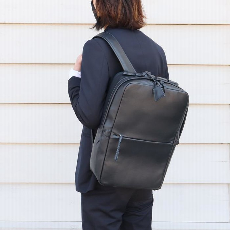 大特価!!】【大特価!!】ビジネス用 メンズ牛革リュック（ネイビー