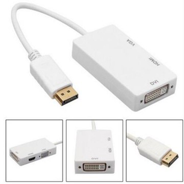 DISPLAYPORT轉接器 DP轉HDTV、DP轉DVI、DP轉VGA 三合一轉換器 -X4入