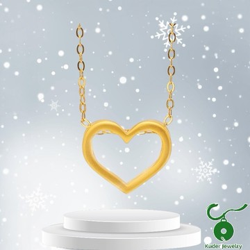 [快速出貨]【Kuder Jewelry】(守護1+1系列)黃金全心愛妳墜飾(約0.06錢)買一贈本命年守護手鍊一條『LINE禮物獨家組合』