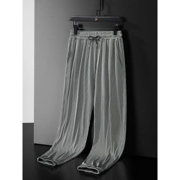 莫代爾長褲男夏秋季大碼薄款束腿睡褲寬松燈籠褲可外穿休閑家居褲