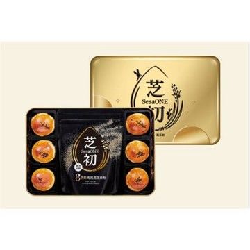 (預購)【芝初】 2026年黑芝麻Q潤蛋黃酥6入禮盒-2盒組(每盒內含黑芝麻Q潤蛋黃酥x6、8倍細高鈣黑芝麻粉200gx1 附禮袋)