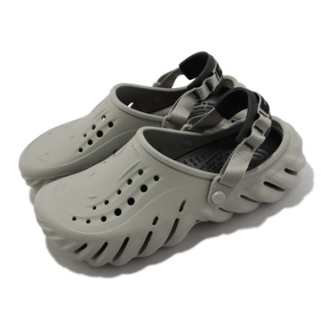 Crocs 涼拖鞋Echo Clog 男鞋女鞋灰大象灰波波克駱格卡駱馳2079371LM