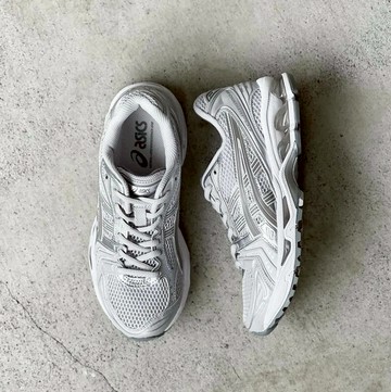 ASICS 慢跑鞋 GEL-KAYANO 14 白銀 金屬 復古 情侶鞋 男女 1202A056021