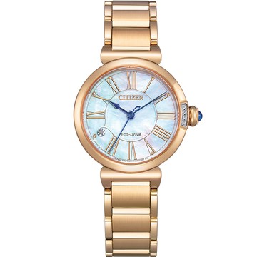 CITIZEN L系列 May Bells 鈴蘭 光動能腕錶-29.5mm(EM1063-89D)玫瑰金色