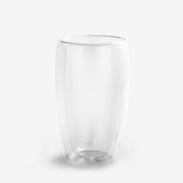 日式 圓潤晶透 350ml 雙層玻璃杯│單品