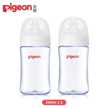 日本《Pigeon 貝親》第三代母乳實感T-ester奶瓶240mlx2-純淨白