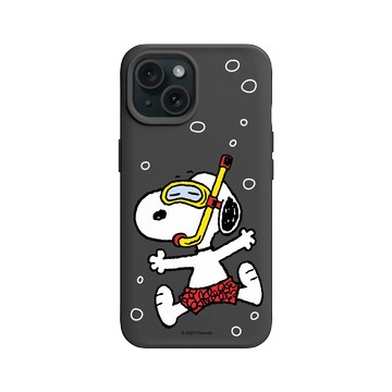 iPhone 15 SolidX 黑 - 史努比 Snoopy - 潛水趣