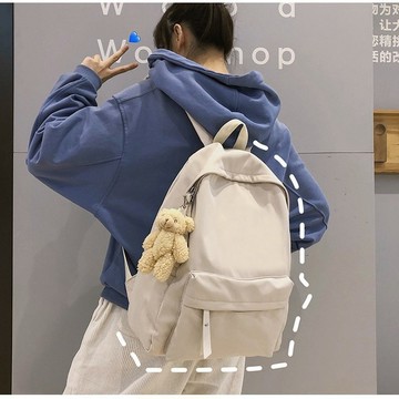 熱賣🎉日係男書包韓版簡約百搭純色學生無印初中森係ins雙肩包輕便後背包 大容量 雙肩包 輕量化書包 QBPO