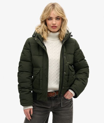 Superdry Women's Everest Bomber Jacket Green Size: 12
