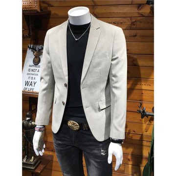 歐洲站春秋2025新款亞麻西裝外套男青年韓版潮流修身商務休閑西服