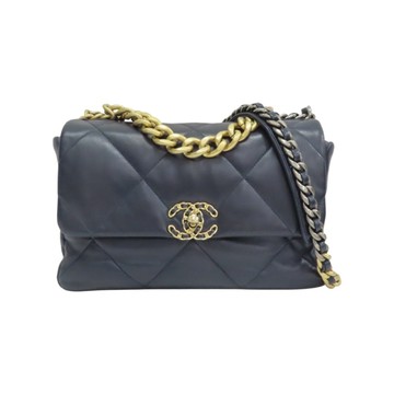 CHANEL 香奈兒 藍色 菱格紋 羊皮 19 兩用包 AS1161 【二手名牌BRAND OFF】