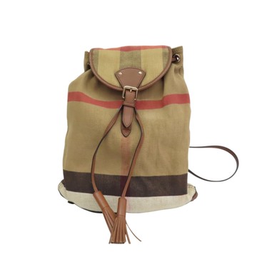 BURBERRY 巴寶莉 格紋 帆布 後背包 【二手名牌BRAND OFF】
