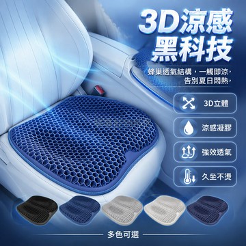 台灣出貨✨ 六邊形凝膠坐墊 汽車透氣涼墊 辦公室久坐護腰靠 兒童冰墊 車用腰枕 舒適緩壓