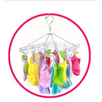 實心20夾曬襪架 不鏽鋼 立體曬衣架 方形款 20夾 防風 曬衣架 曬衣夾 晾衣架 晾衣夾 曬襪架 內褲架