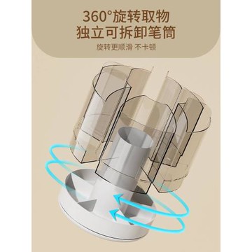 旋轉筆筒兒童女孩文具收納盒書桌上可拆卸筆盒辦公室大容量裝筆桶