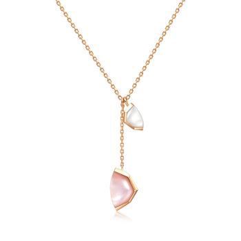 EMPHASIS 「Harmony「合」」18K玫瑰金粉紅色貝母項鍊