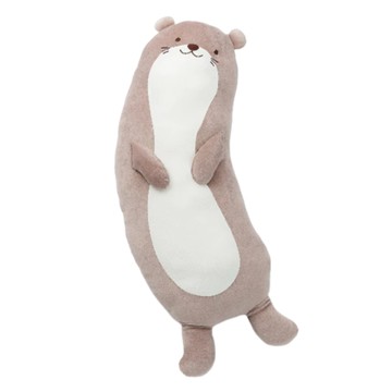 萌布朗 療癒系 極度歪腰抱枕  88 x 36 x 21cm  海獺 淺棕色