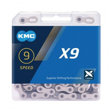 KMC X9 【銀/黑】鏈條 附快扣  9速 9 SPEED 116目 盒裝 公司貨 鏈條 桂盟【2230678】