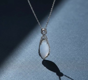 紫羅蘭翡翠隨形項鍊 925純銀 | 天然緬甸玉A貨翡翠 | 送禮