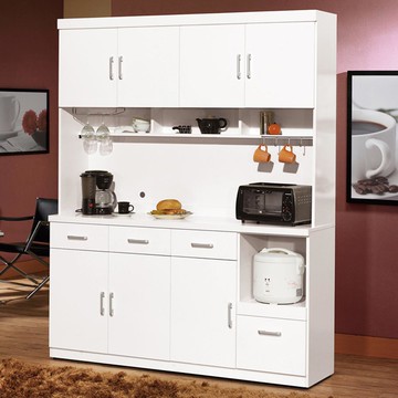 祖迪白色5.3尺碗碟櫃/餐櫃整組