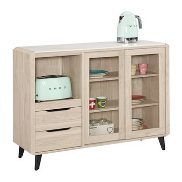 MUNA 韋斯里4尺岩板滑門餐櫃/碗盤櫃