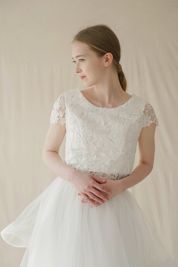 蕾絲短版新娘服