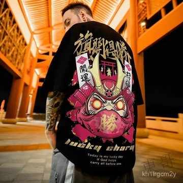 ⚡限量購⚡   旂開得勝T恤 夏季新款短袖 國潮寬鬆大碼 好運衣服 ins潮流五分袖 落肩寬T 五分袖 長款T恤 CFW