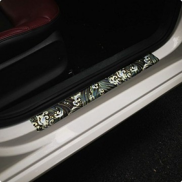 JDM日系和風 汽車通用門檻條 無損安裝 防踩踏 防撞裝飾條 車門邊保護貼片 車門防刮貼紙 改裝用品