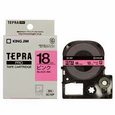 まとめ売り  キングジム テプラ PRO テープカートリッジ パステル 18mm ピンク／黒文字 SC18P 1個 【×4セット】 [▲][TP]