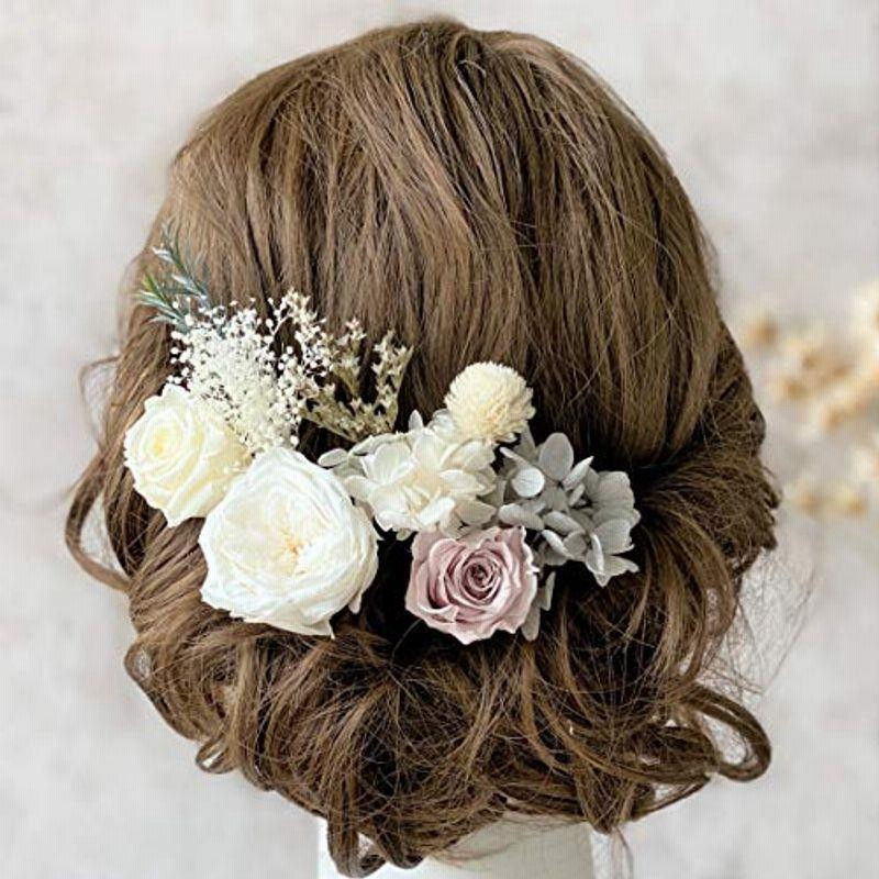 髪飾り てまりシリーズ ホワイト ドライフラワー プリザーブドフラワー 成人式 ウェディング ブライダル 振袖 浴衣 袴 ヘ 通販 Lineポイント最大get Lineショッピング