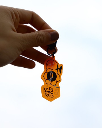 品牌壓克力吊飾 鑰匙圈 橘色同好會