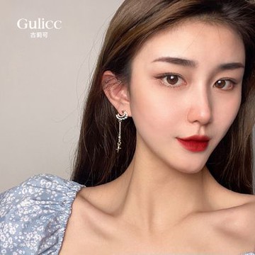 Gulicc 星月 不對稱 耳環(飾品 耳飾 耳釘 耳扣 耳環 生日禮物 雙11 聖誕節)