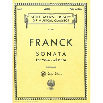 【凱翊︱Schirmer】法朗克 A大調小提琴奏鳴曲 小提琴與鋼琴伴奏樂譜  FranckA Major
