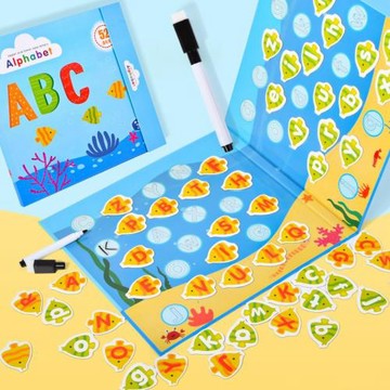 木制嵌入式拼單詞卡片字母配對幼兒園早教學習26英文字母認知玩具