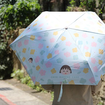櫻桃小丸子抗UV輕量自動傘-防風傘 黑膠傘 雨傘 遮陽傘 自動開收