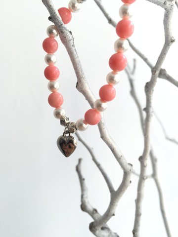 怦然心跳 ◆pink - 施華洛世奇水晶珍珠 / 天然礦石 / 手鍊客製設計