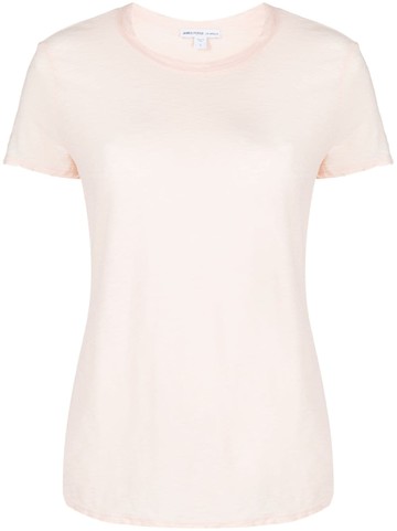 James Perse - Sheer Slub crew-neck cotton T-shirt - women - Supima Cotton - 4 - Pink