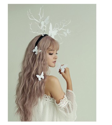 鹿角頭飾頭箍圣誕節禮物復古仿真樹枝森女系寫真配飾影樓拍攝道具1入