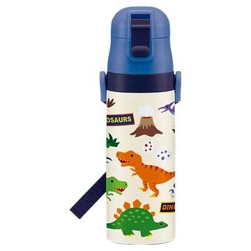 Skater 不鏽鋼保溫水壺 直飲 + 杯蓋組  恐龍  420ml  1個