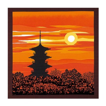 京都風呂敷包巾-井堂雅夫 三巾-東寺黃昏