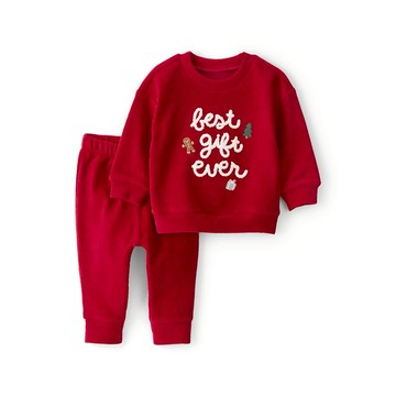 【Carter’s】最棒薑餅人 嬰兒2件組套裝(上衣/褲) | 聖誕套裝 聖誕限定 寶寶套裝 可愛再現