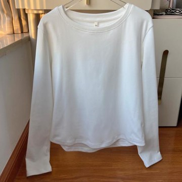 西裝內搭白色打底衫女冬季德絨百搭長袖T恤2022年歐貨爆款上衣